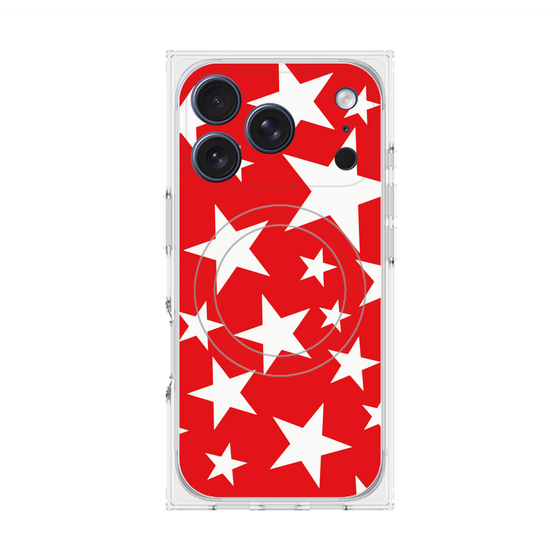 Premium Square Case with MagSafe［ Stars - Red ］