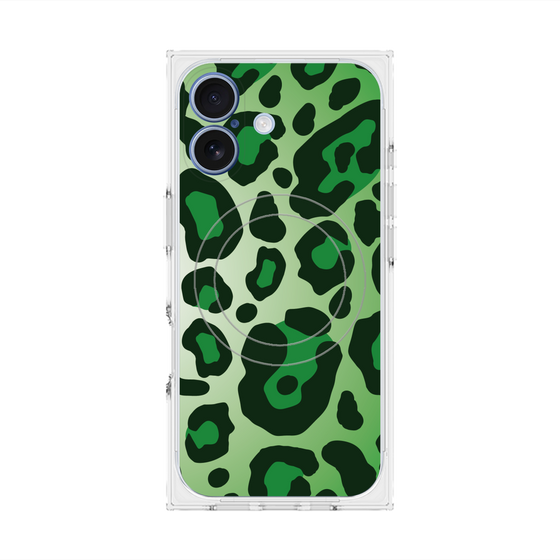 Premium Square Case with MagSafe［ Leopard - Green ］