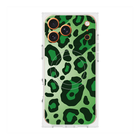 Premium Square Case with MagSafe［ Leopard - Green ］