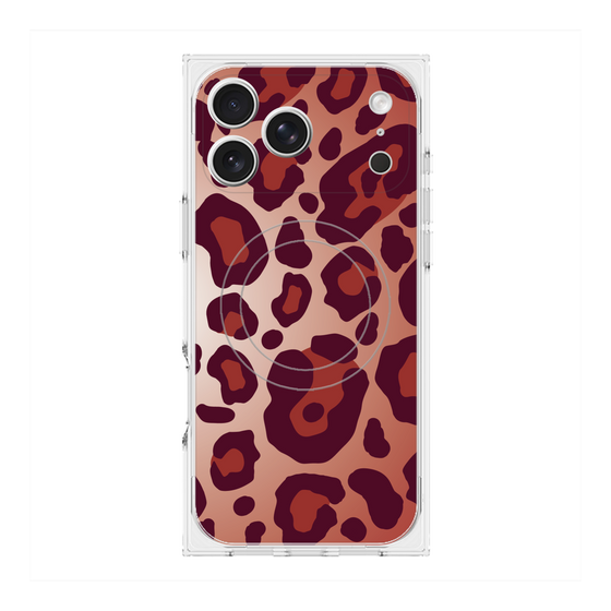 Premium Square Case with MagSafe［ Leopard - Red ］