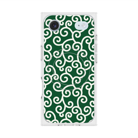 Premium Square Case with MagSafe［ Karakusa Pattern - Green ］