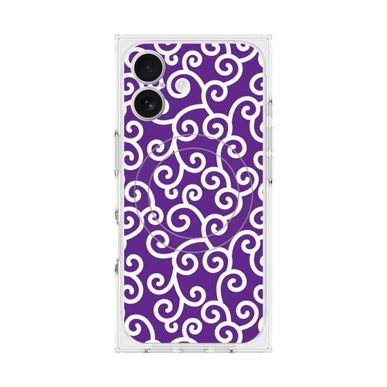Premium Square Case with MagSafe［ Karakusa Pattern - Purple ］