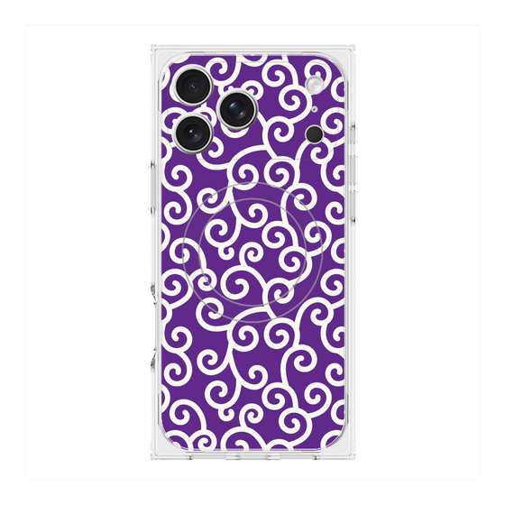 Premium Square Case with MagSafe［ Karakusa Pattern - Purple ］
