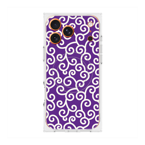 Premium Square Case with MagSafe［ Karakusa Pattern - Purple ］