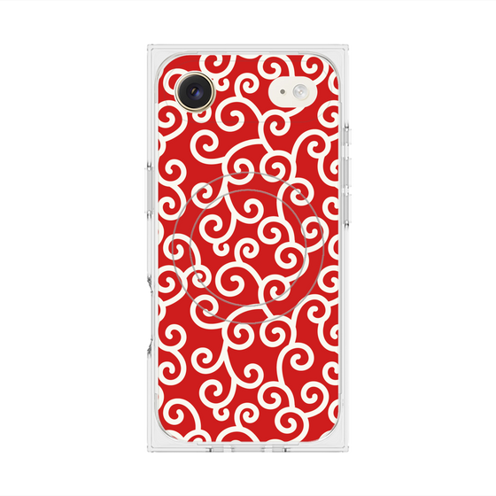 Premium Square Case with MagSafe［ Karakusa Pattern - Red ］
