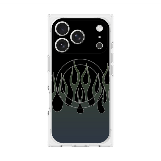 Premium Square Case with MagSafe［ Flame - Blue ］