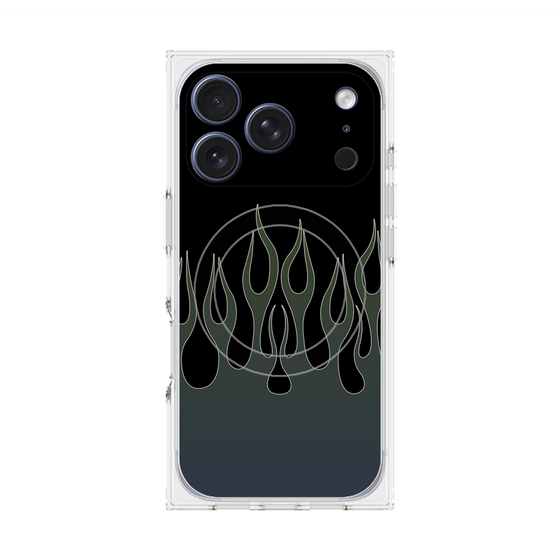 Premium Square Case with MagSafe［ Flame - Blue ］