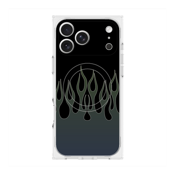 Premium Square Case with MagSafe［ Flame - Blue ］