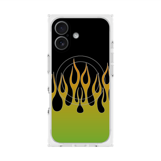 Premium Square Case with MagSafe［ Flame - Green ］