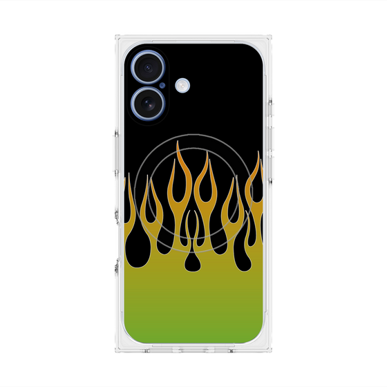 Premium Square Case with MagSafe［ Flame - Green ］