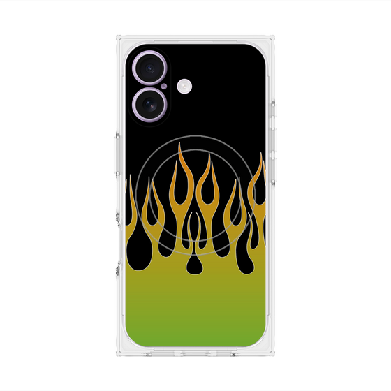 Premium Square Case with MagSafe［ Flame - Green ］