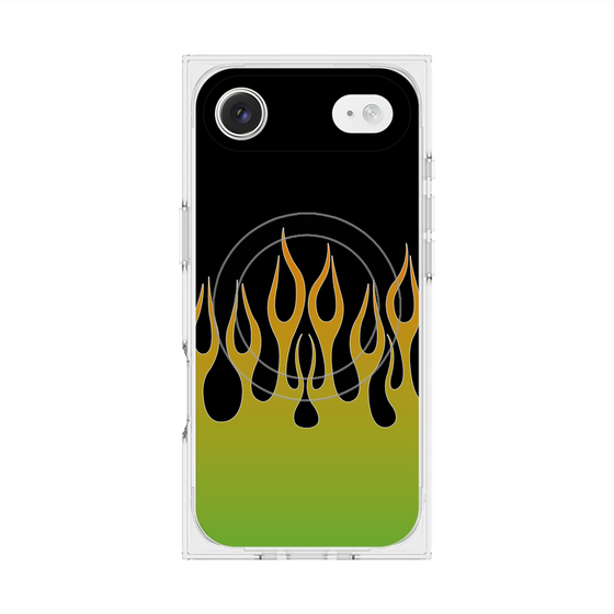 Premium Square Case with MagSafe［ Flame - Green ］