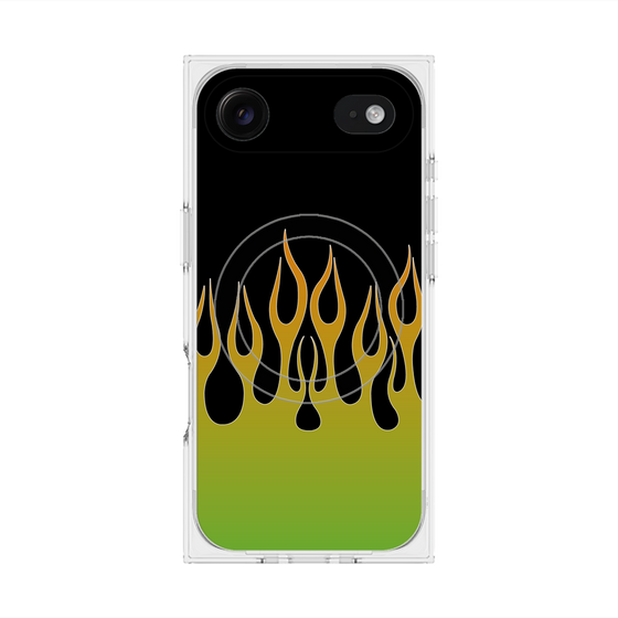 Premium Square Case with MagSafe［ Flame - Green ］