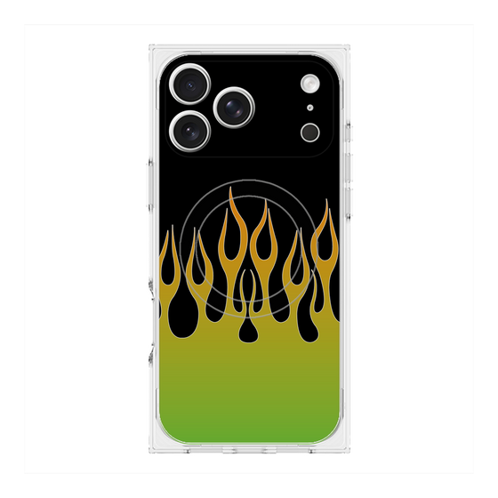 Premium Square Case with MagSafe［ Flame - Green ］