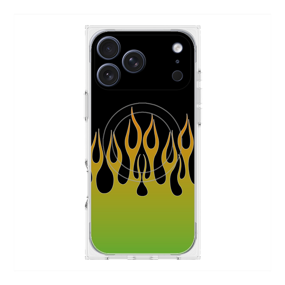 Premium Square Case with MagSafe［ Flame - Green ］