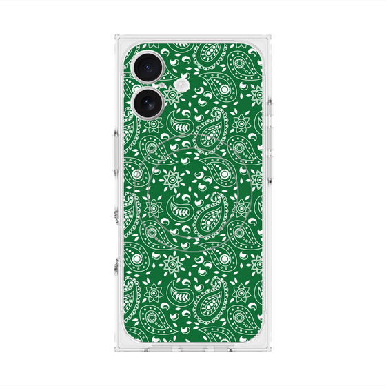 Premium Square Case with MagSafe［ Paisley - Green ］