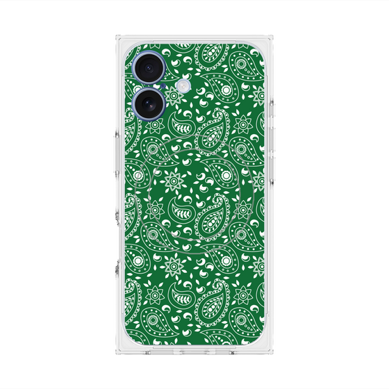 Premium Square Case with MagSafe［ Paisley - Green ］