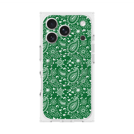 Premium Square Case with MagSafe［ Paisley - Green ］