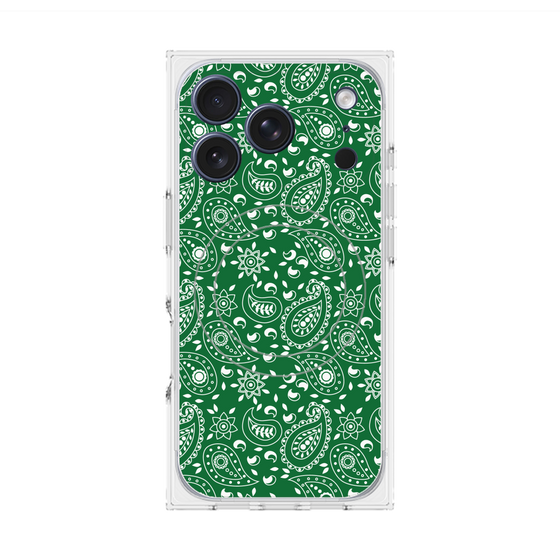 Premium Square Case with MagSafe［ Paisley - Green ］