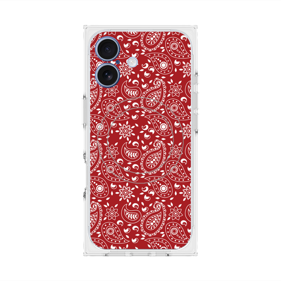 Premium Square Case with MagSafe［ Paisley - Red ］