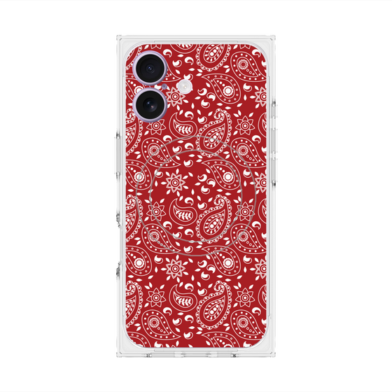 Premium Square Case with MagSafe［ Paisley - Red ］