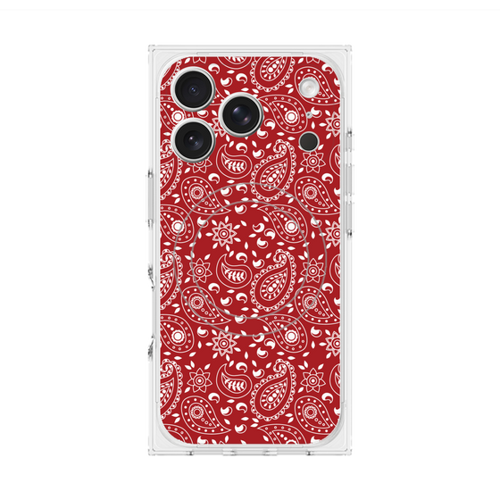 Premium Square Case with MagSafe［ Paisley - Red ］
