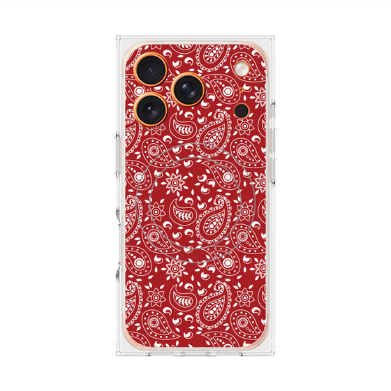 Premium Square Case with MagSafe［ Paisley - Red ］