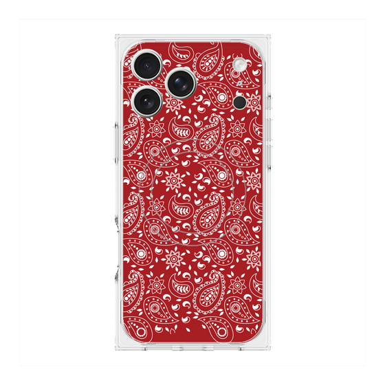 Premium Square Case with MagSafe［ Paisley - Red ］