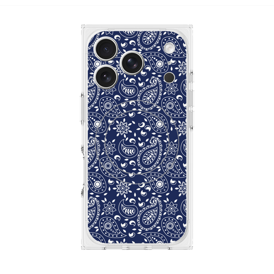 Premium Square Case with MagSafe［ Paisley - Blue ］