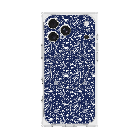 Premium Square Case with MagSafe［ Paisley - Blue ］