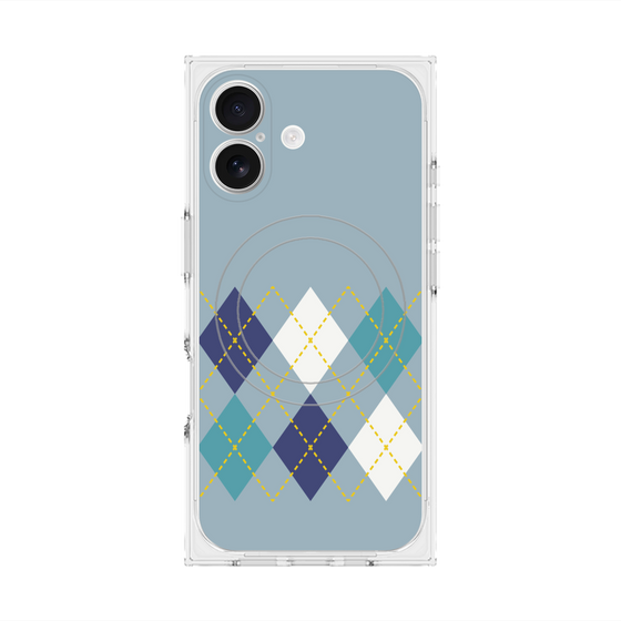 Premium Square Case with MagSafe［ Nordic Argyle - Blue ］