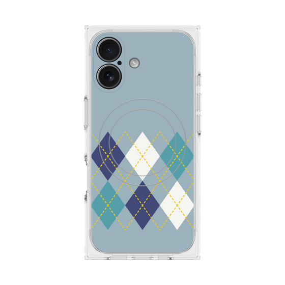 Premium Square Case with MagSafe［ Nordic Argyle - Blue ］