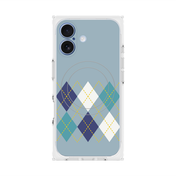 Premium Square Case with MagSafe［ Nordic Argyle - Blue ］