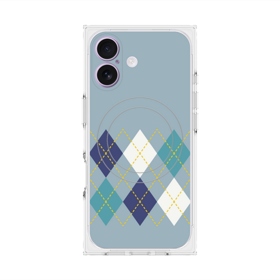 Premium Square Case with MagSafe［ Nordic Argyle - Blue ］