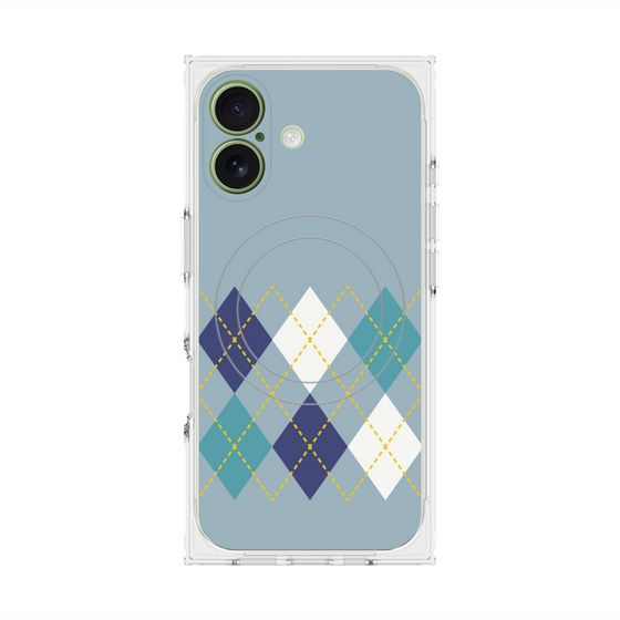 Premium Square Case with MagSafe［ Nordic Argyle - Blue ］