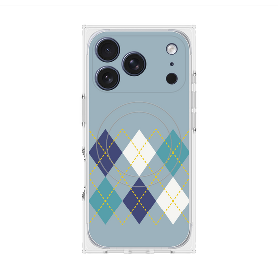 Premium Square Case with MagSafe［ Nordic Argyle - Blue ］