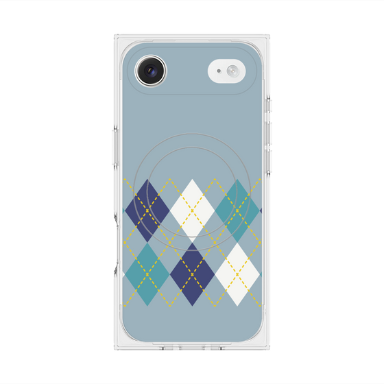 Premium Square Case with MagSafe［ Nordic Argyle - Blue ］