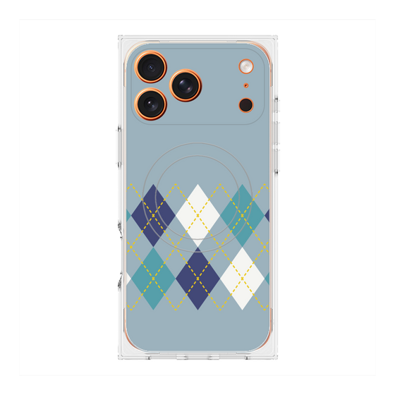 Premium Square Case with MagSafe［ Nordic Argyle - Blue ］