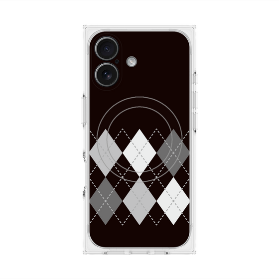 Premium Square Case with MagSafe［ Nordic Argyle - Black ］