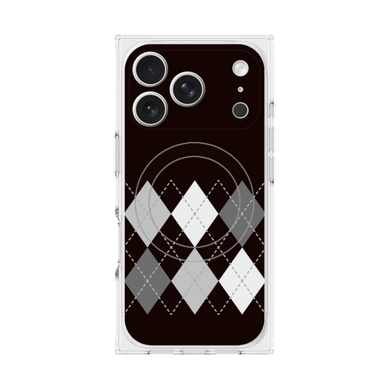 Premium Square Case with MagSafe［ Nordic Argyle - Black ］
