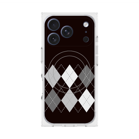 Premium Square Case with MagSafe［ Nordic Argyle - Black ］