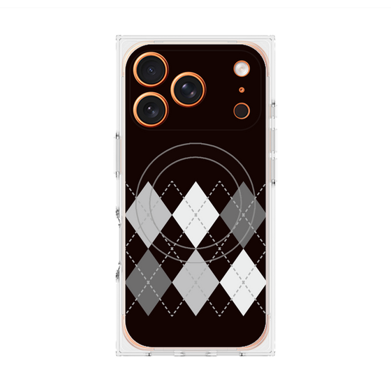 Premium Square Case with MagSafe［ Nordic Argyle - Black ］