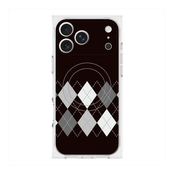 Premium Square Case with MagSafe［ Nordic Argyle - Black ］