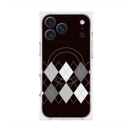 Premium Square Case with MagSafe［ Nordic Argyle - Black ］