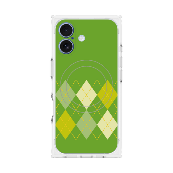 Premium Square Case with MagSafe［ Nordic Argyle - Green ］