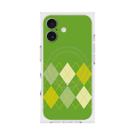 Premium Square Case with MagSafe［ Nordic Argyle - Green ］