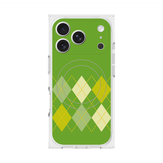 Premium Square Case with MagSafe［ Nordic Argyle - Green ］