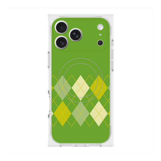 Premium Square Case with MagSafe［ Nordic Argyle - Green ］