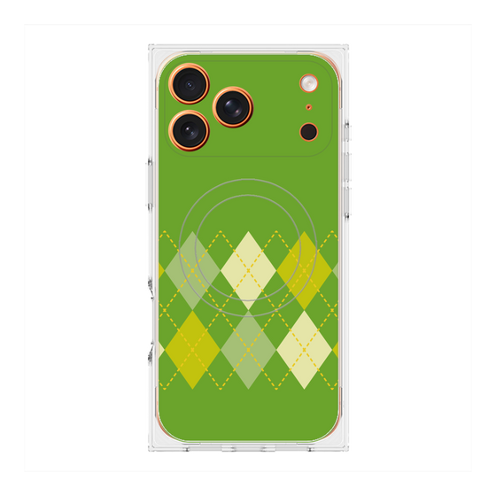 Premium Square Case with MagSafe［ Nordic Argyle - Green ］