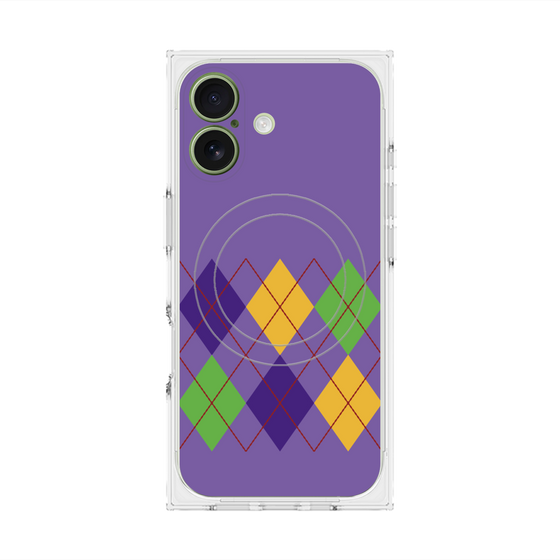 Premium Square Case with MagSafe［ Nordic Argyle - Purple ］